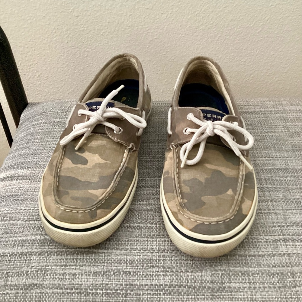 Sperry Men's Tan Camouflage Boat Shoes
